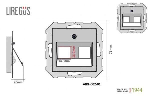 aikl00201dimmens_1645099353.lt_.jpg Apdaila (su atrama)2x“keystone”tipo lizdams,kampu, be rėmelio