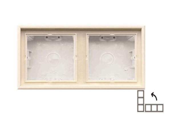 Paviršinio montavimo dėžutė Cube 83x154x47mm.nejungiama, 582 su rėmeliu - Smėlio matinė